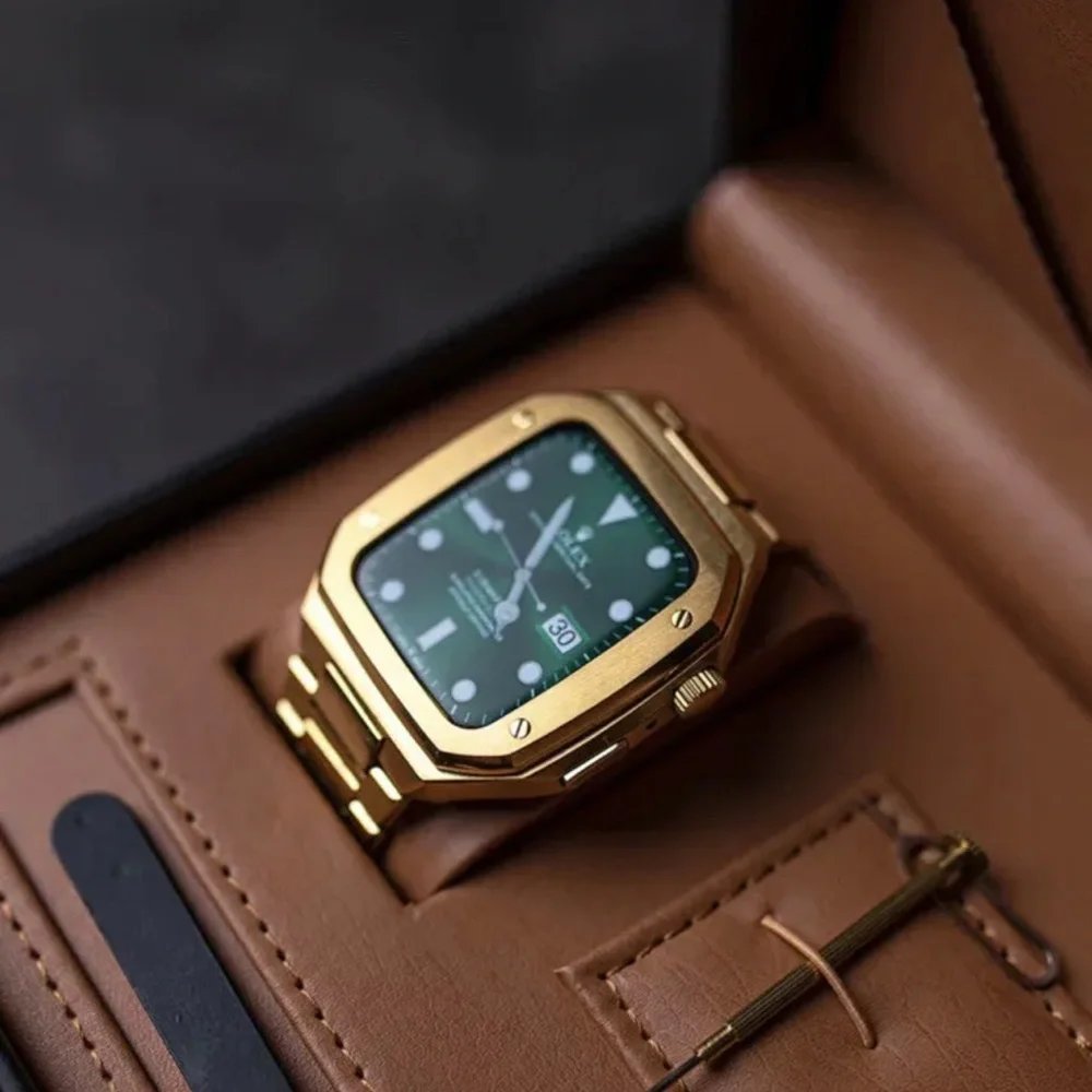 Stainless Steel Band & Case Royal Oak Mod For Apple Watch 44mm.
